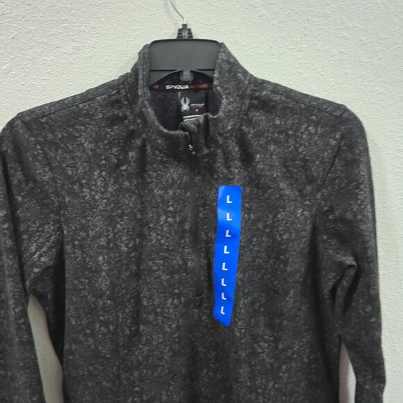 Spyder Active Womens Black Fleece Pullover Jacket Size L Half Zip Warm Stretch - Picture 11 of 14